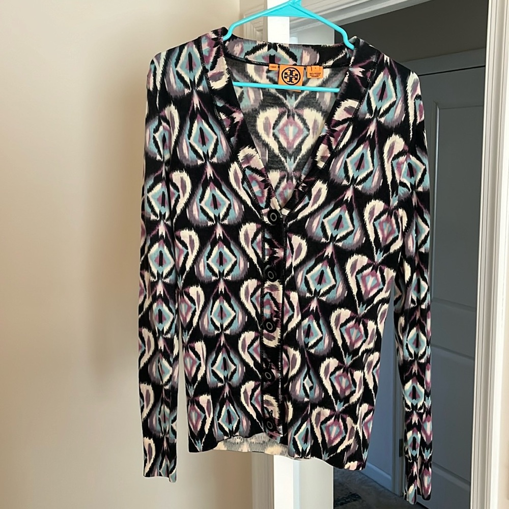 Tory Beach Merino Wool Cardigan Size Large